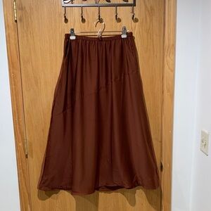 Elegant Maroon Satin Skirt